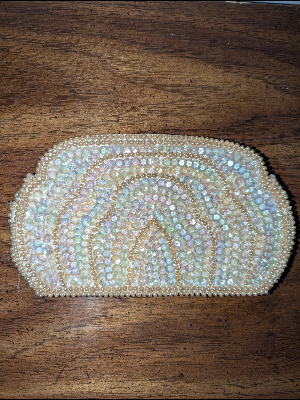 Vintage Silk Beaded Clutch Coin Purse
